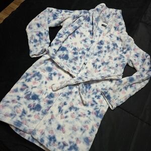 George Cozy Blue and Pink Heart Robe